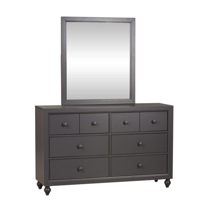 Liberty Furniture Cottage View Dresser & Mirror in Dark Gray