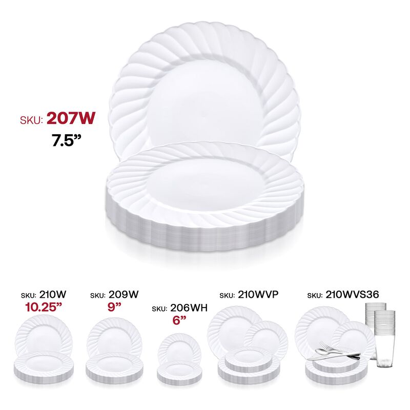 7.5" White Flair Plastic Salad Plates (108 Plates) image number 5