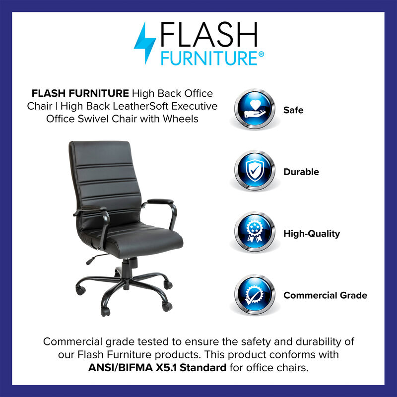 Flash Furniture  High Back  Leather Executive Swivel Chair image number 9