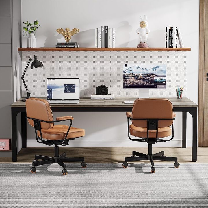 Tribesigns 86" Two Person Desk, Long Computer Desk Conference Table for Home Office, Extra Large Double Workstation Writing Desk for Two, Gaming Desk and Dining Table for Office and Study Room