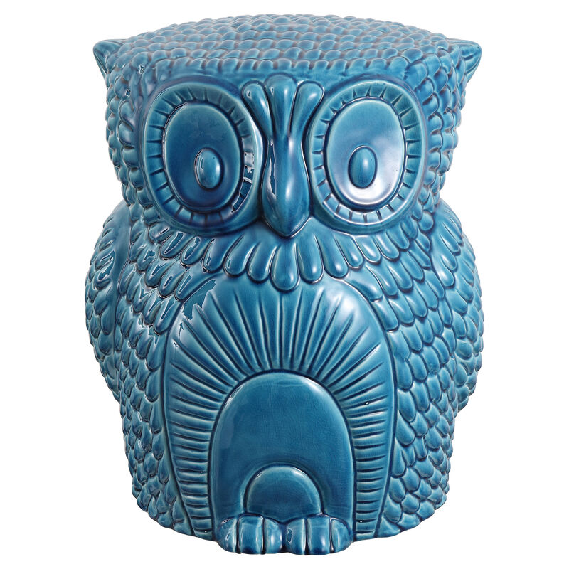 Millie 17.5" Classic Vintage Ceramic Indoor/Outdoor Owl Garden Stool