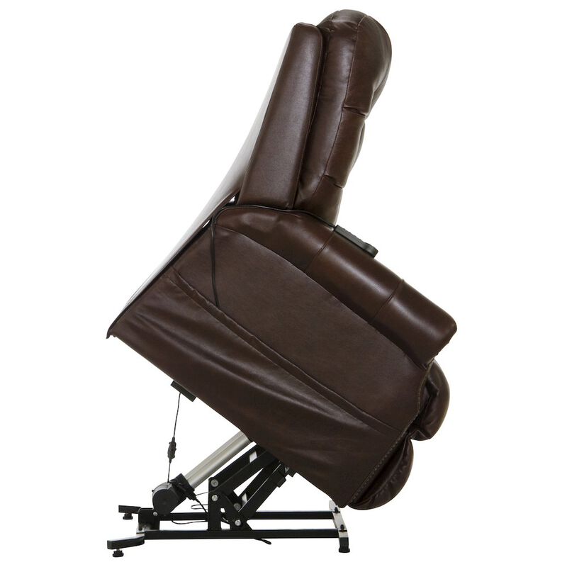 Catnapper Madison Italian Leather Power Lift Lay Flat Recliner with Heat & Massage