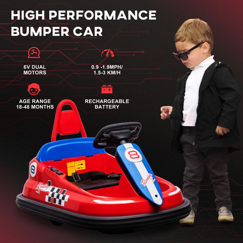 BreeBe Bumper Car for Kids, 360 degree Rotation 6V Electric Ride On Bumper image number 6