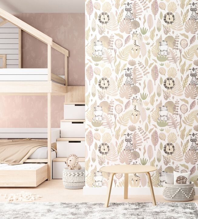 Little Explorers 2 Tile Brick Stone Pink Wallpaper 14884