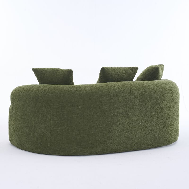 TATEUS Curved Chenille 30D Sponge Loveseat