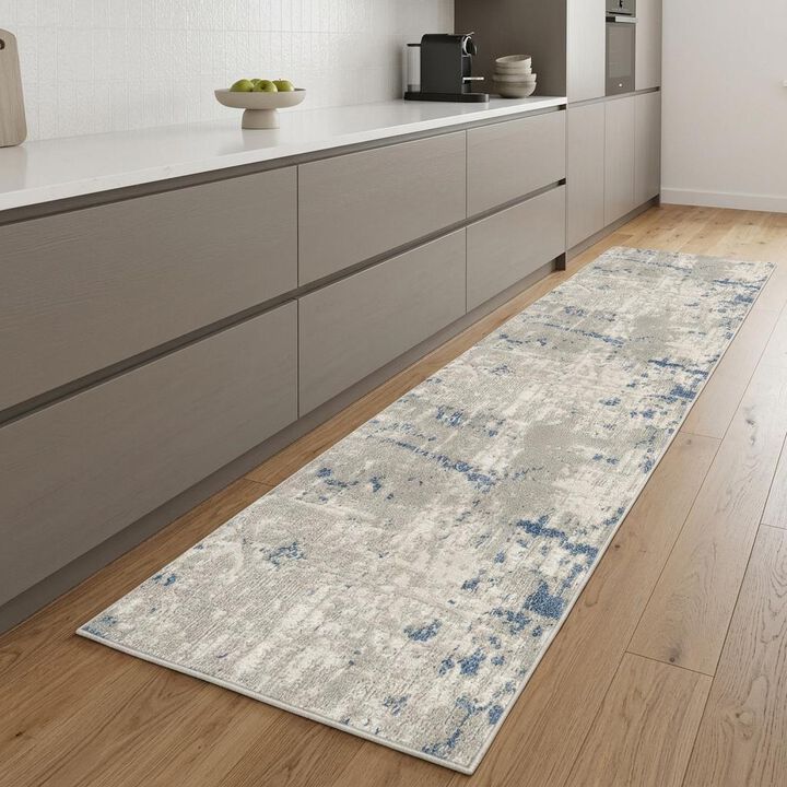 HomeRoots Abstract Power Loom Runner Rug