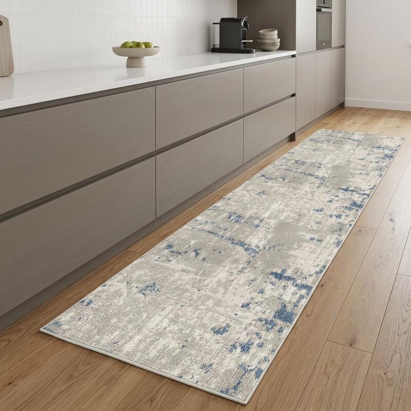 HomeRoots Abstract Power Loom Runner Rug image number 1
