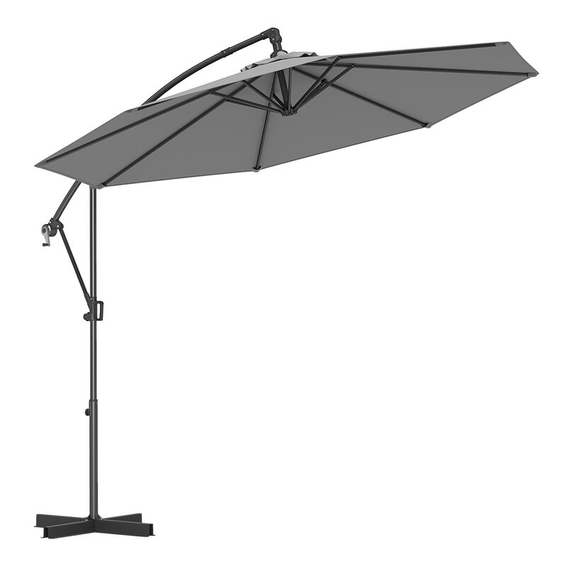 Offset Hanging Patio Umbrella with Base &ndash; Infinite Tilt Cantilever Design