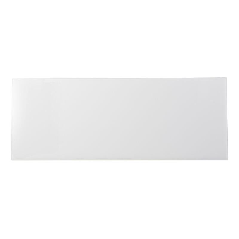 HomeRoots 42" White and Black Glass and Metal Sled Console Table image number 3