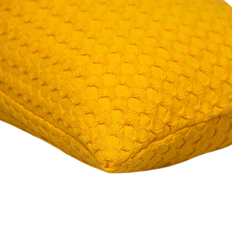 HomeRoots 14" X 26" Yellow Cotton Lumbar Throw Pillow With Texture image number 2