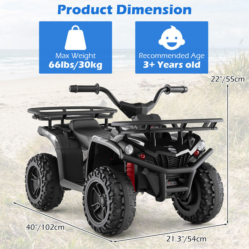 Kids Electric Ride On Quad with 24V Battery and LED Headlights for Outdoor Use image number 2