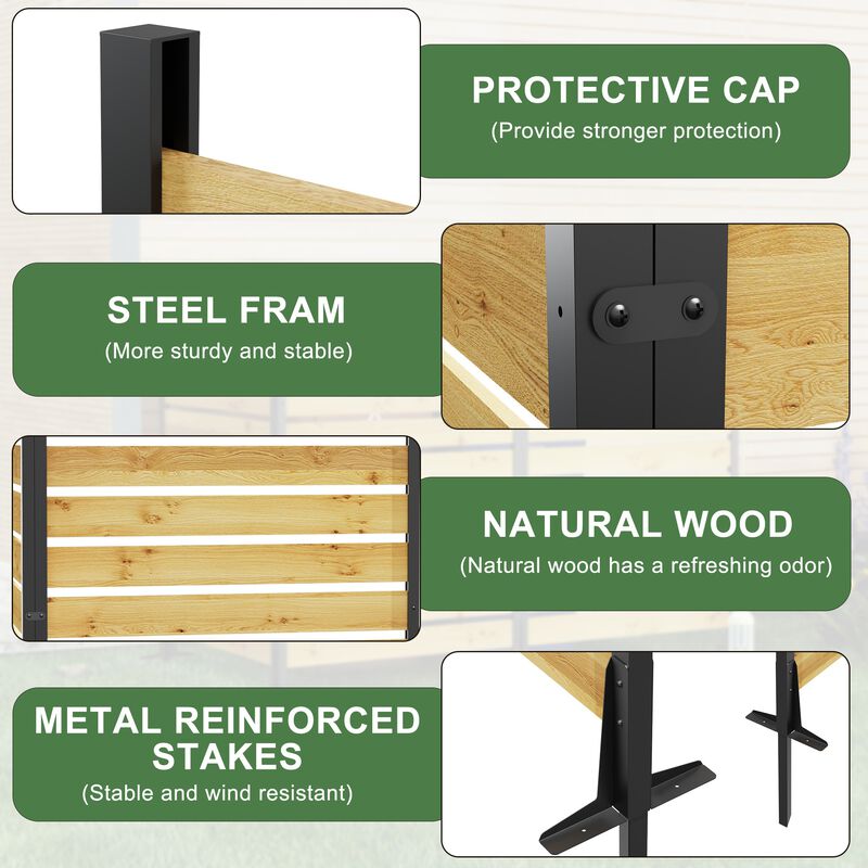2 Panel Cedar Wood Privacy Screen Weatherproof Pool/AC Enclosure