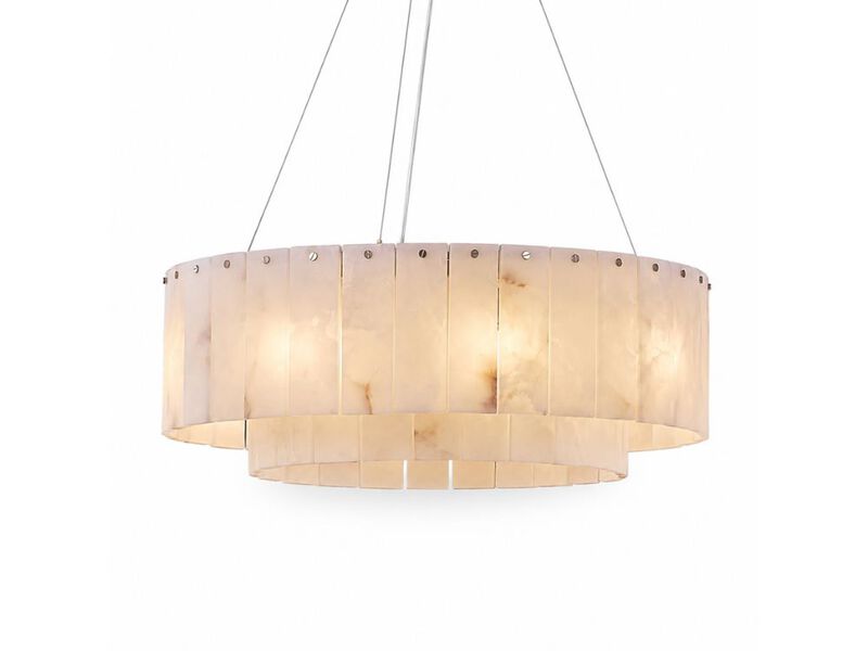 Alabaster Chandeliers D23in Round Dining Room Small Chandelier Light Fixture image number 0