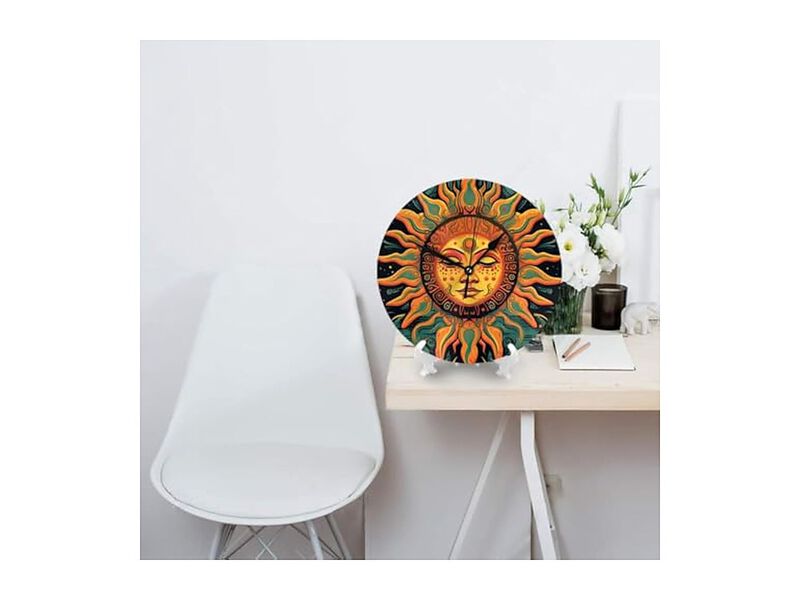 Retro Mexican Sun Style Laundry Wall Clock 10 Inch Silent Non Ticking image number 3