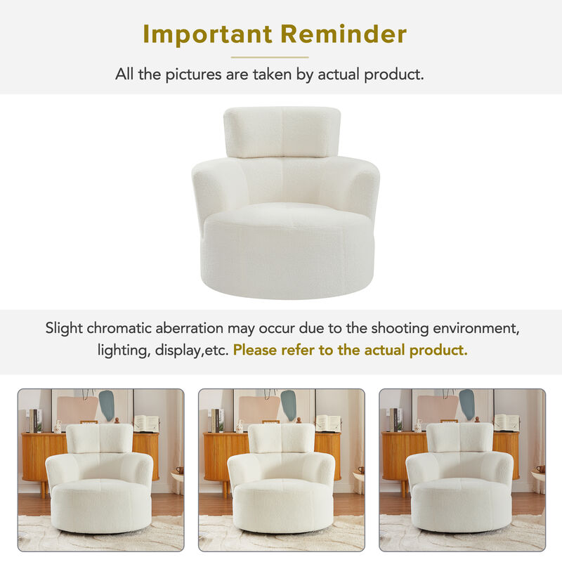 Merax 360° Swivel Round Sofa Chair Accent Barrel Chair