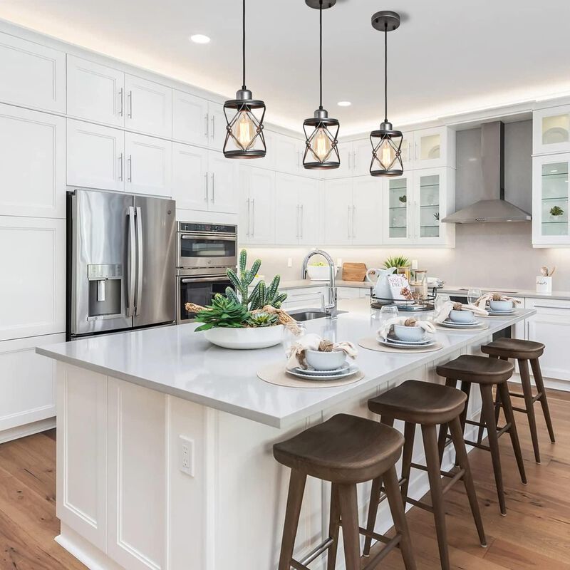Industrial Pendant Lighting for Kitchen Island, Dining Room, and Bedroom