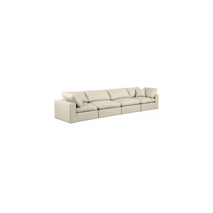 Meridian Furniture Comfy Cream Vegan Leather Modular Sofa