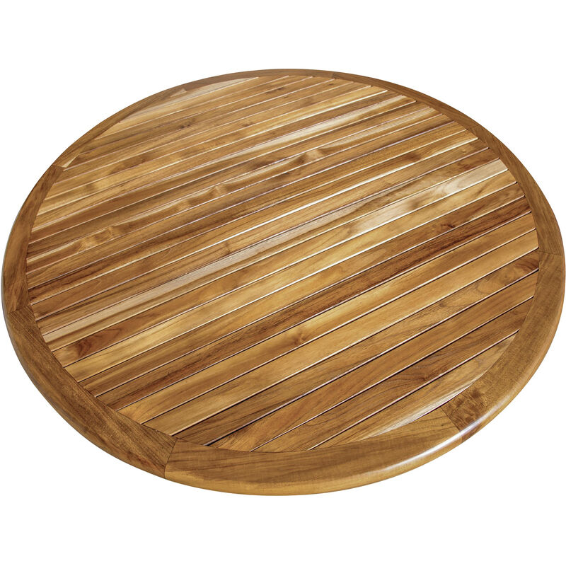 EcoDecors&reg; Oasis&reg; 48" Teak Wood Round Table in EarthyTeak Finish image number 2
