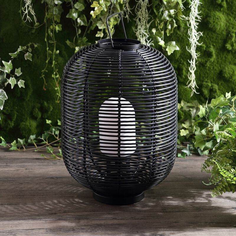 Kandella Outdoor Woven Oval Asian LED Lantern