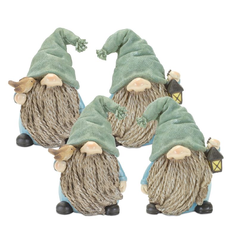 Resin Gnome Statues (Set of 4) &ndash; Whimsical Garden Figurines for Yard, Patio, and Lawn Decor