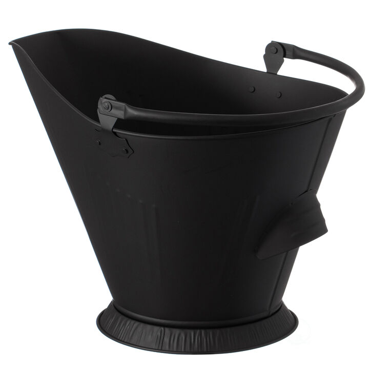Indoor and Outdoor Black Iron Ash Bucket Use for Fire Pit, Wood Burning Stove, Grill