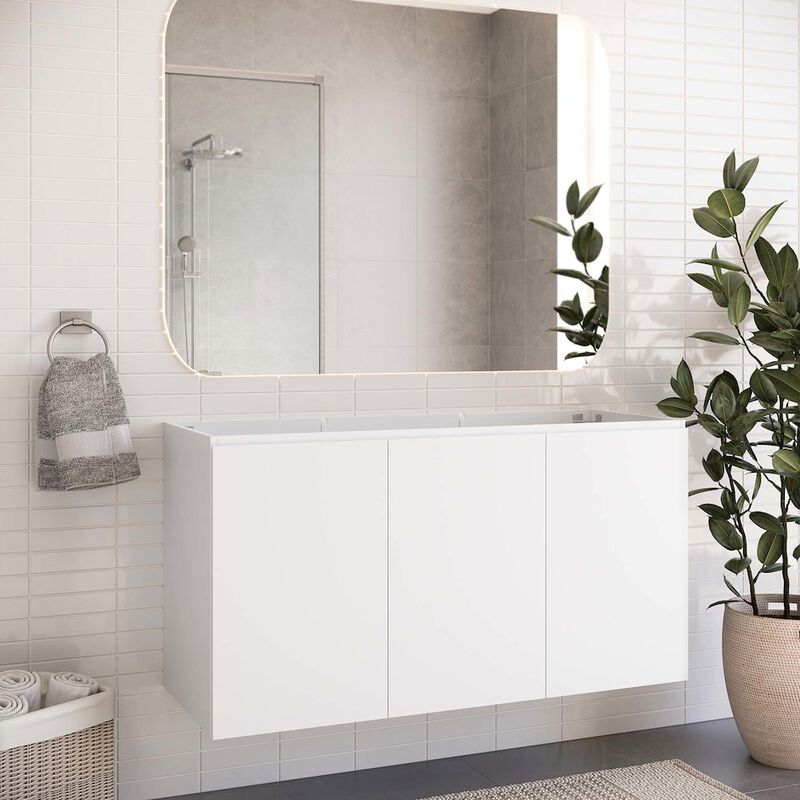 Modway Vitality 47" Particleboard Melamine Wall-Mount Bathroom Vanity in White image number 7