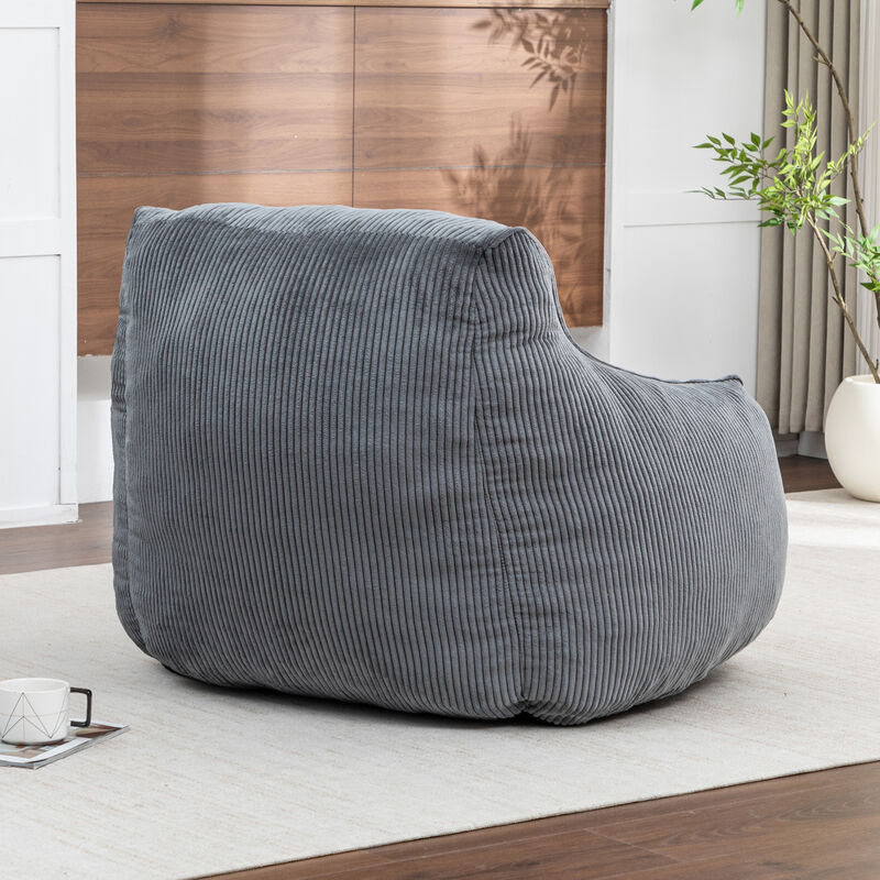 GOODSILO Ergonomic Corduroy Bean Bag Sofa Chair with Armrests for Comfortable Lounging and Relaxation in Any Living Space image number 7