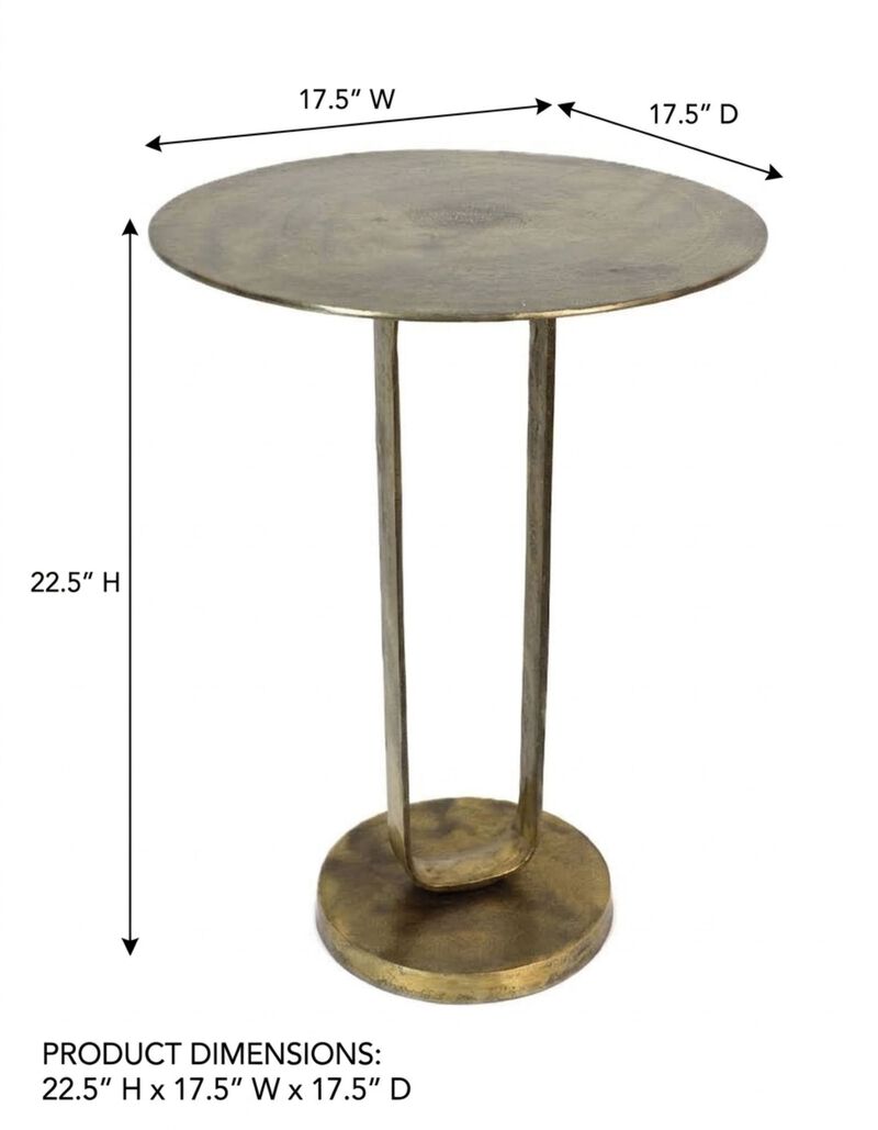 MonoLoop Round End Table Brass Antique image number 5