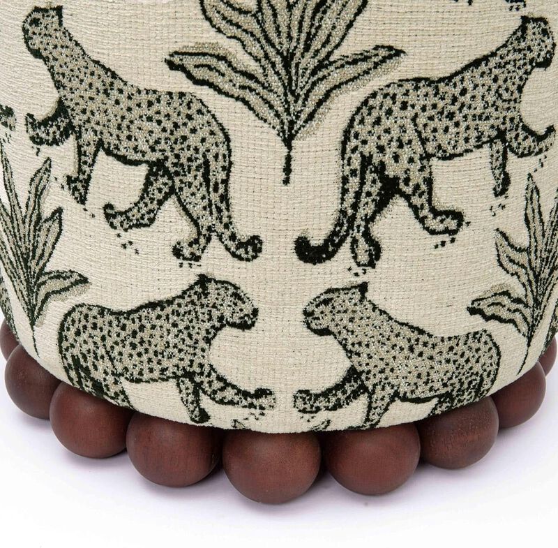 Dex Taupe Leopard Jacquard Ottoman Fully Assembled image number 4