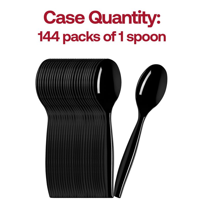 Black Plastic Serving Spoons (144 Spoons) image number 4