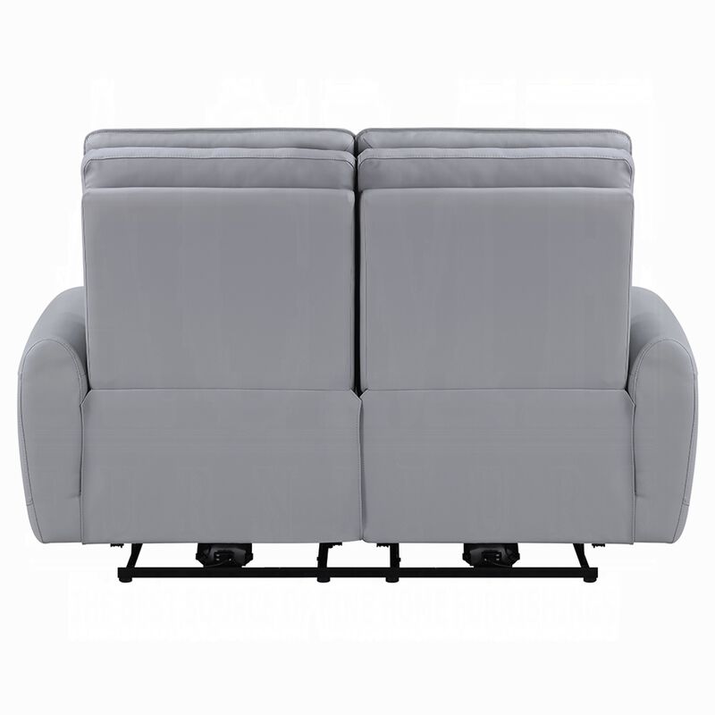 Jero Power Motion Recliner Loveseat, USB Port, Light Gray Faux Leather image number 4