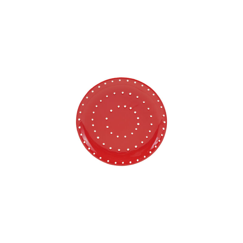 Artisan Dot Stoneware Plate in Red & White image number 0