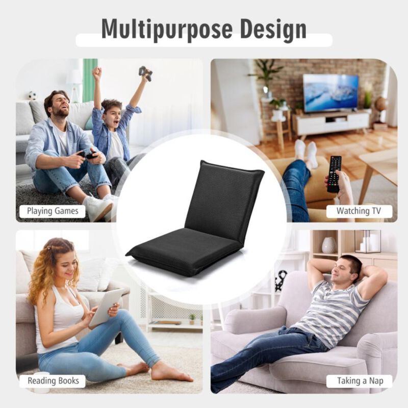 Hivvago Adjustable 6 Positions Folding Lazy Man Sofa Chair Floor Chair