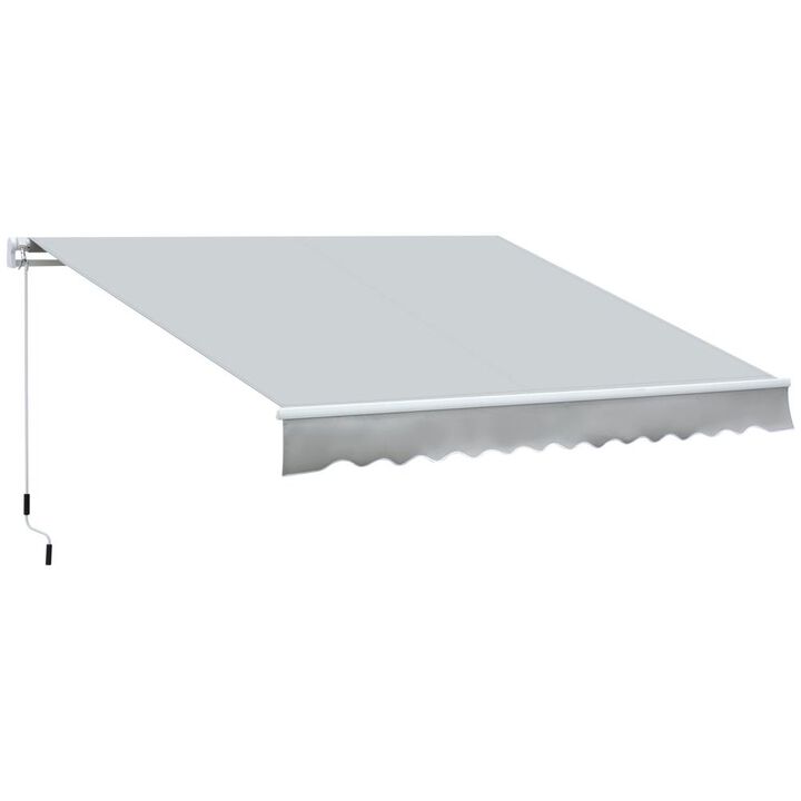 Hivvago 12' x 8' Patio Sun Shade Awning with Manual Operation