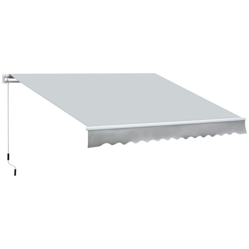 Hivvago 12' x 8' Patio Sun Shade Awning with Manual Operation image number 0