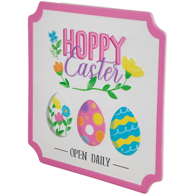 Hoppy Easter Open Daily Metal Wall Sign - 9.75"