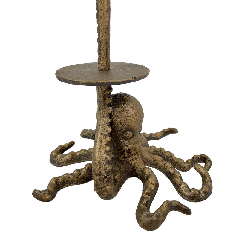 Bronze Cast Iron Octopus Paper Towel Holder Kitchen Bathroom Decor Organizer image number 4