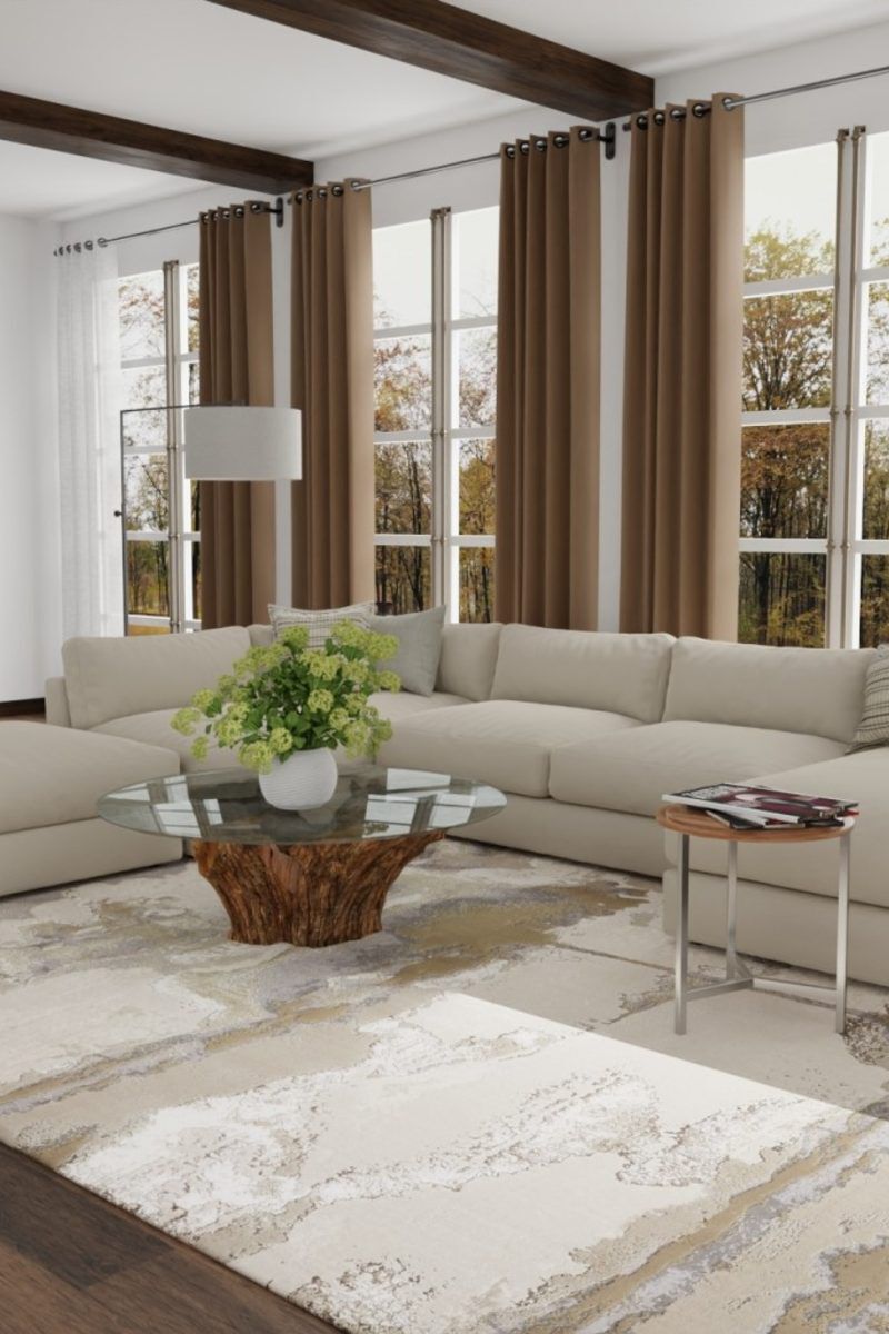 Aura 3737F Gold/Gray 9'2" x 12' Rug image number 1