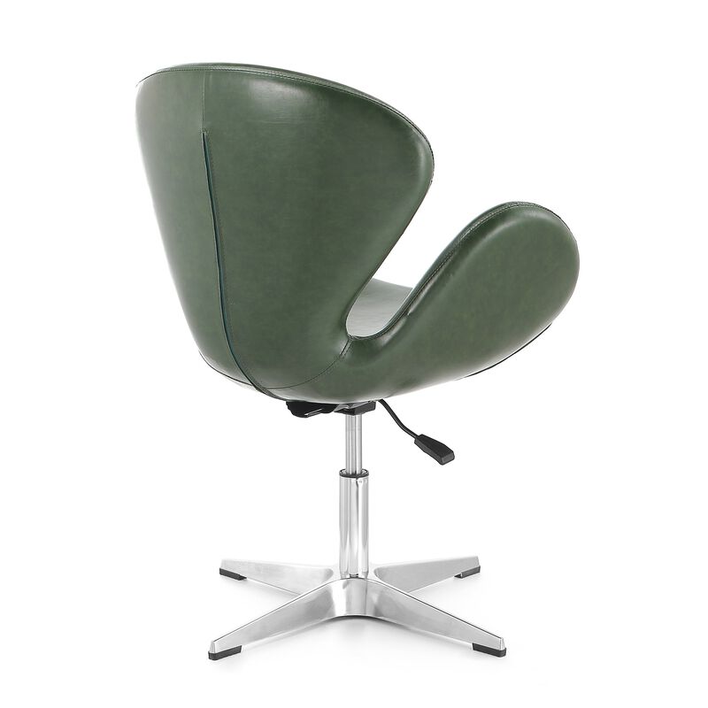 Raspberry Swivel Accent Chairs in Dark Green (Set of 2)