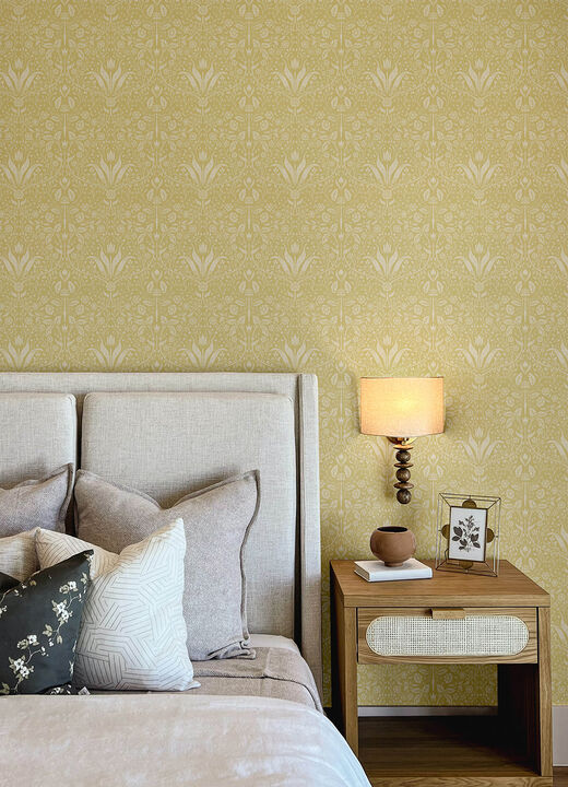 Mara Yellow Tulip Ogee Wallpaper (Set of 2)