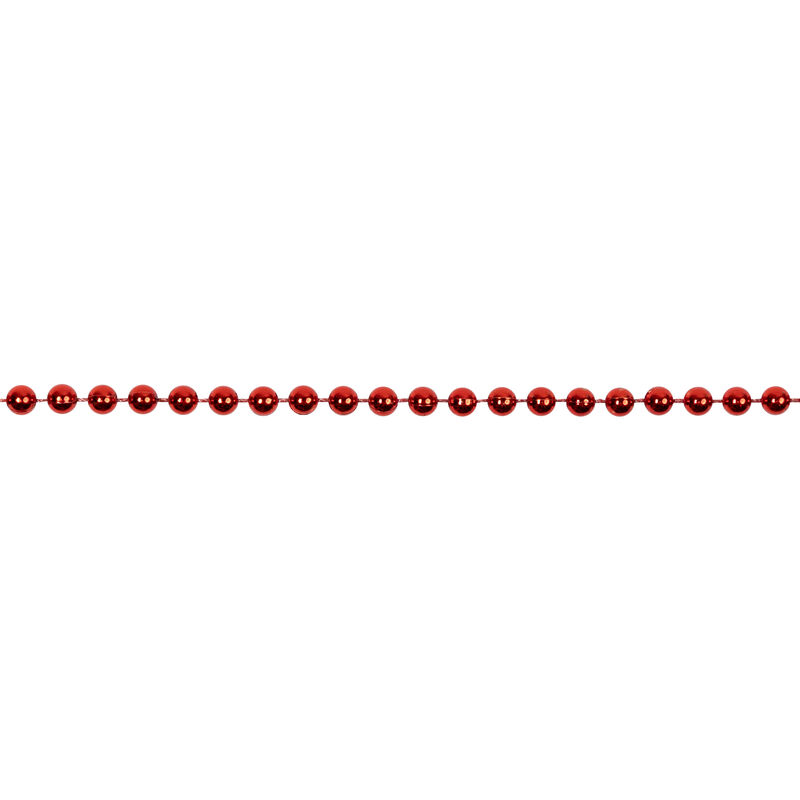 15' Shiny Crimson Red Beaded Christmas Garland - Unlit image number 3