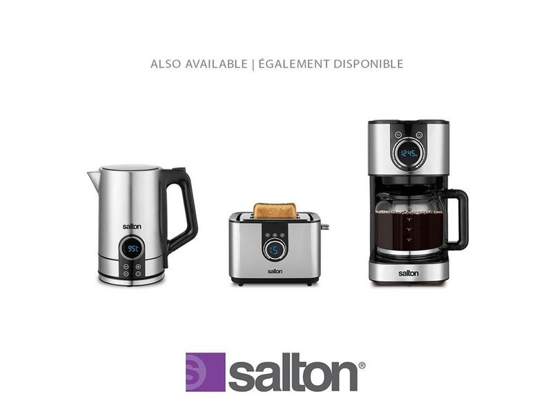 Salton - Programmable Digital Coffee Maker, 10 Cup Capacity, 900 Watts, Stainless Steel