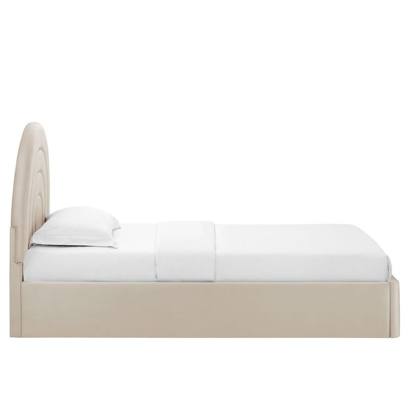 Solana Arched Performance Velvet Twin Platform Bed image number 5