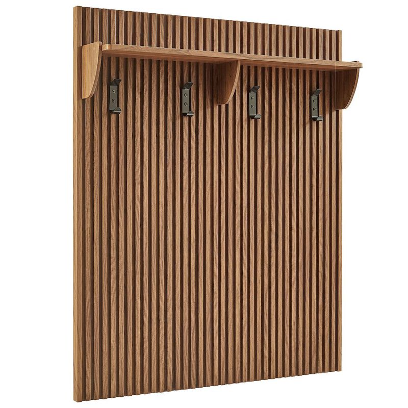 Render Fluted Coat Rack Panel With Shelf image number 0