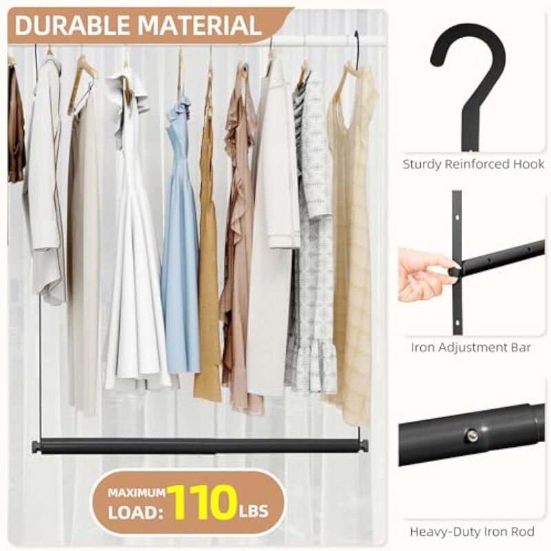 2-Pack Premium Wooden Tie Rack | Closet Organizer for Neckties and Belts image number 2
