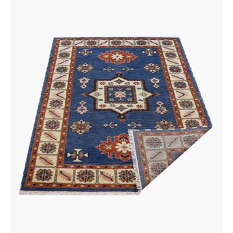 RUGSOTIC CARPETS HAND KNOTTED WOOL & SILK ECO-FRIENDLY ORIENTAL AREA RUGS  - Rectangle Shape, Classic Oriental Traditional , Low Pile Handmade Area Rugs (AF0110) image number 4