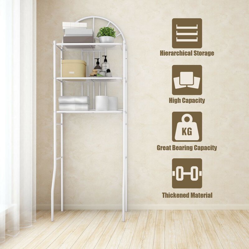 Bathroom Towel Storage Rack with 3 Shelves image number 1