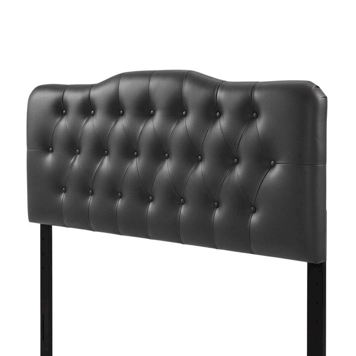 Upholstered Vinyl Queen Headboard with Supportive Padding and Stylish Design