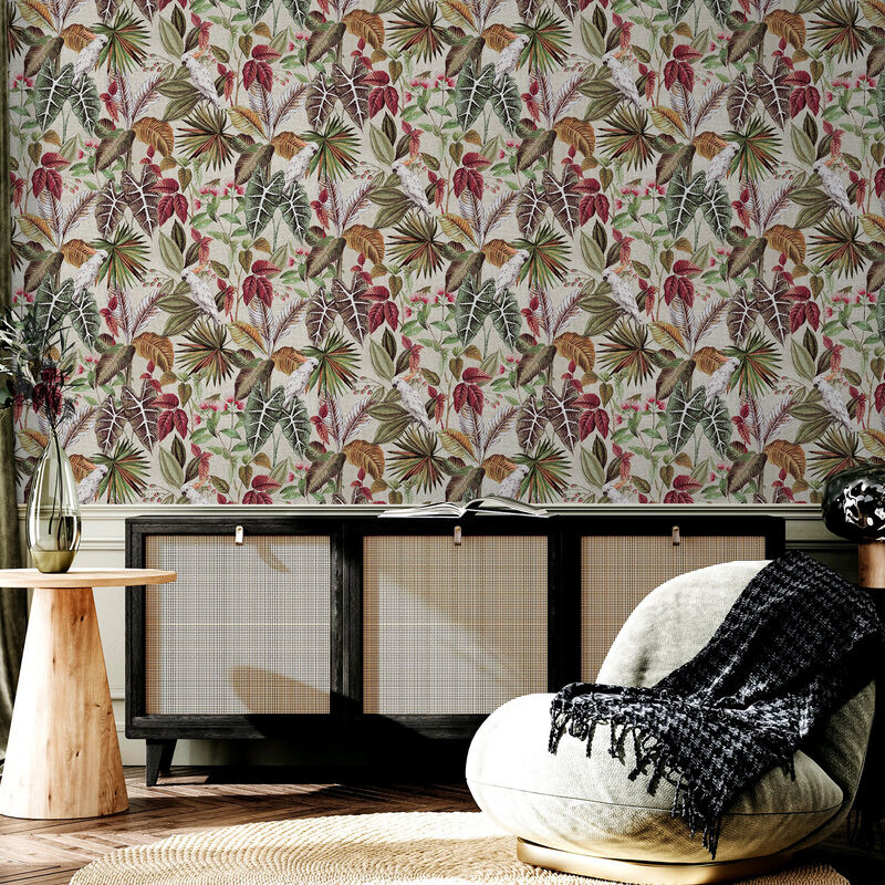 Lorraine Neutral Tropical Wallpaper image number 3