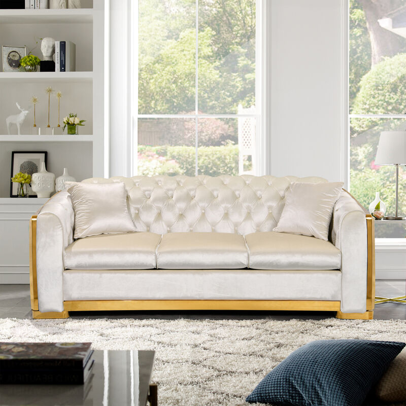 Velvet Luxury Chesterfield Sofa Set
